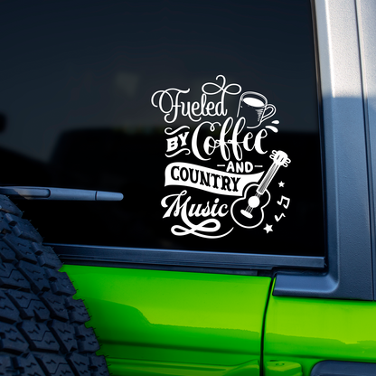 Fueled By Coffee And Country Music Sticker