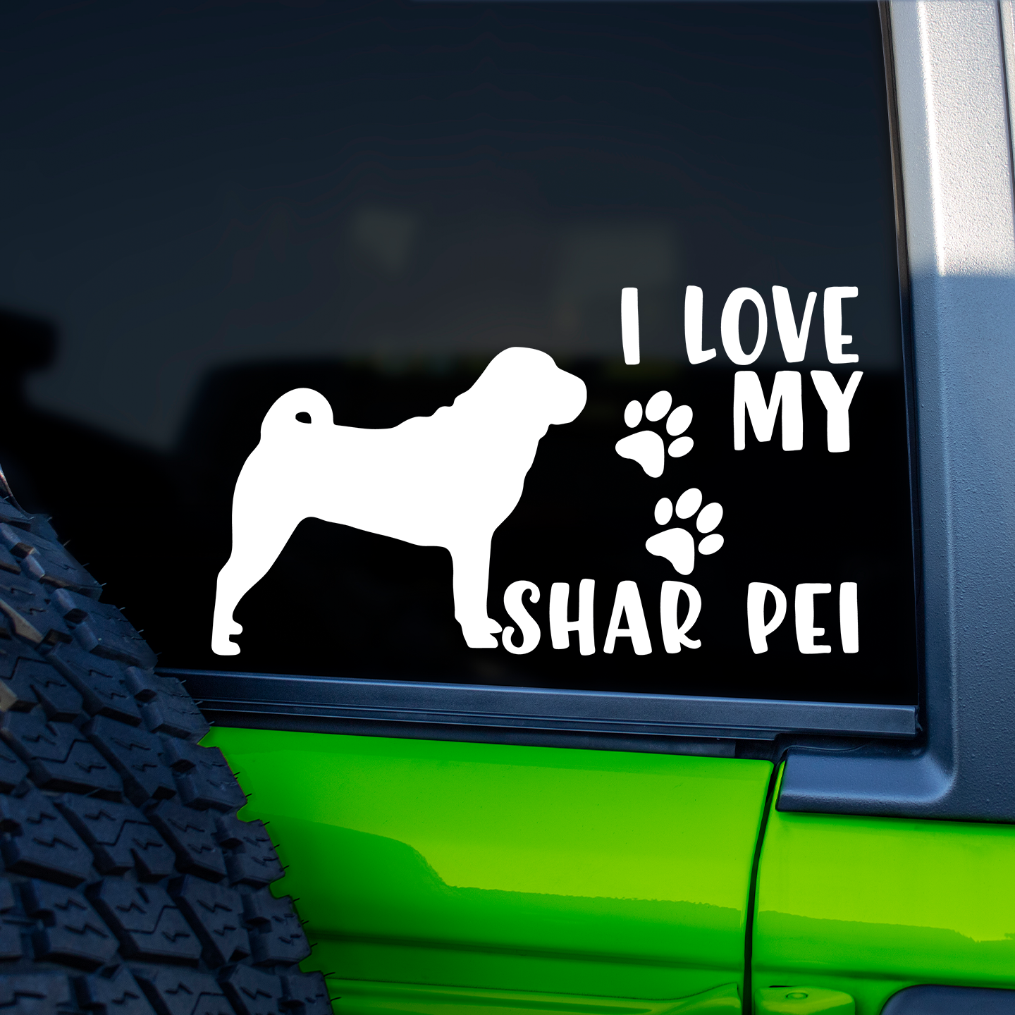 I Love My Shar Pei Sticker