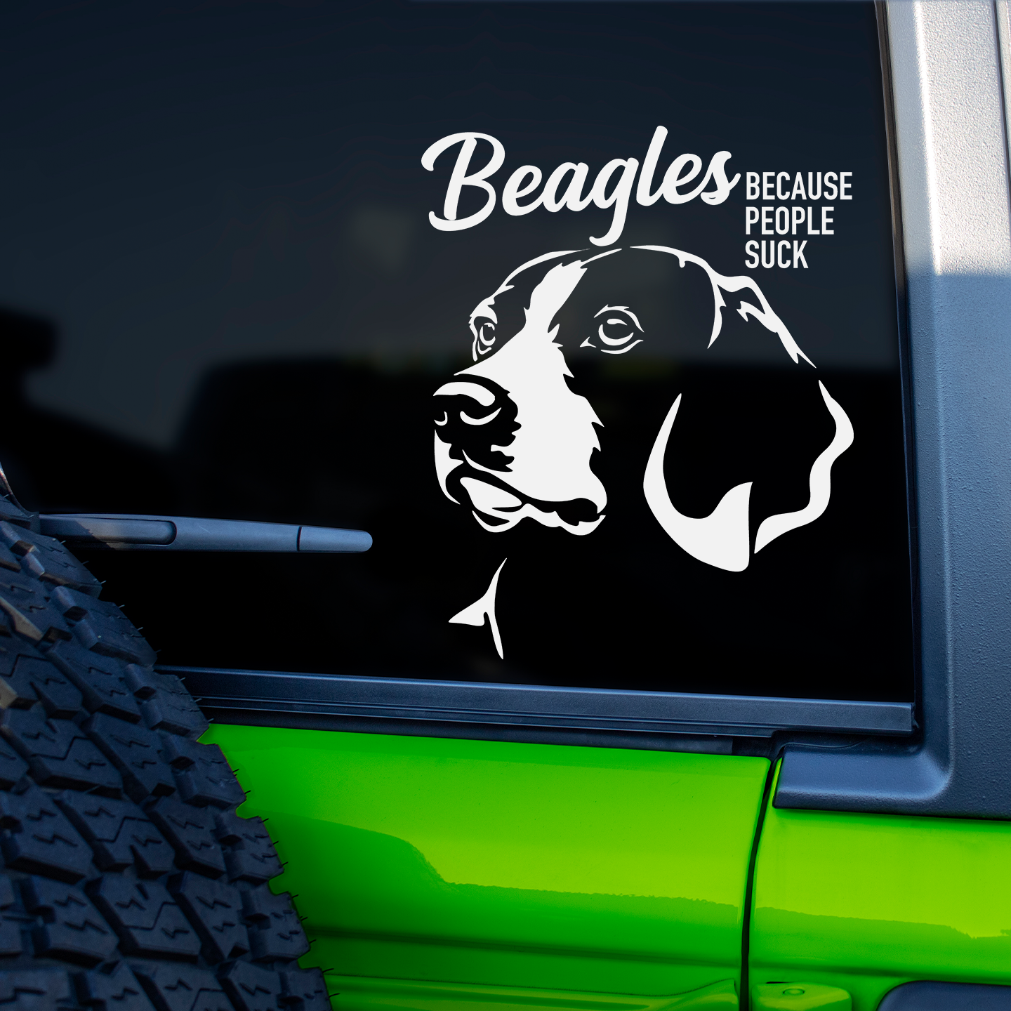 Beagles Because People Suck Sticker