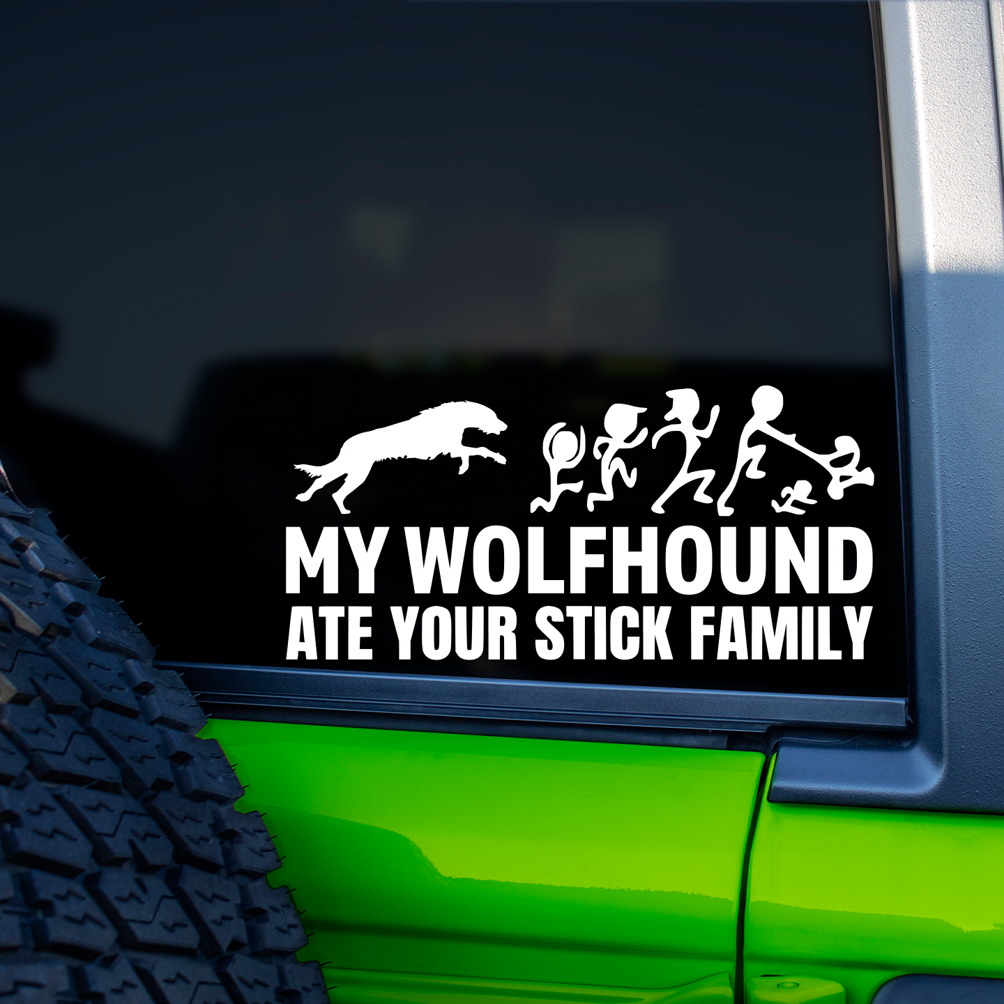 My Irish Wolfhound Ate Your Stick Family Sticker
