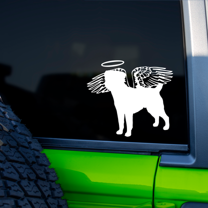 Border Terrier With Angel Wings Halo Sticker
