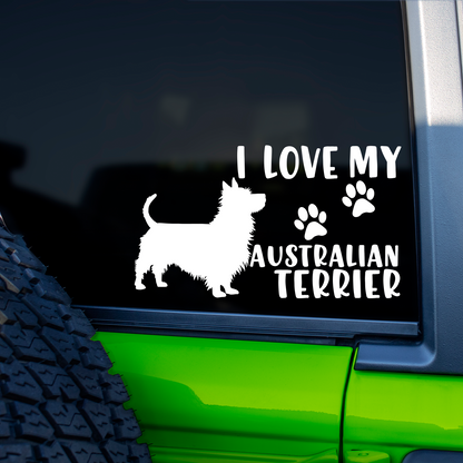 I Love My Australian Terrier Sticker