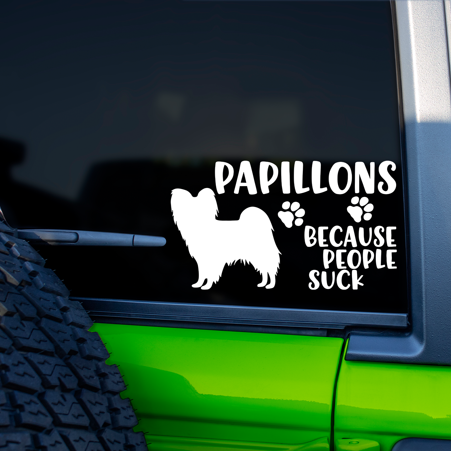 Papillons Because People Suck Sticker