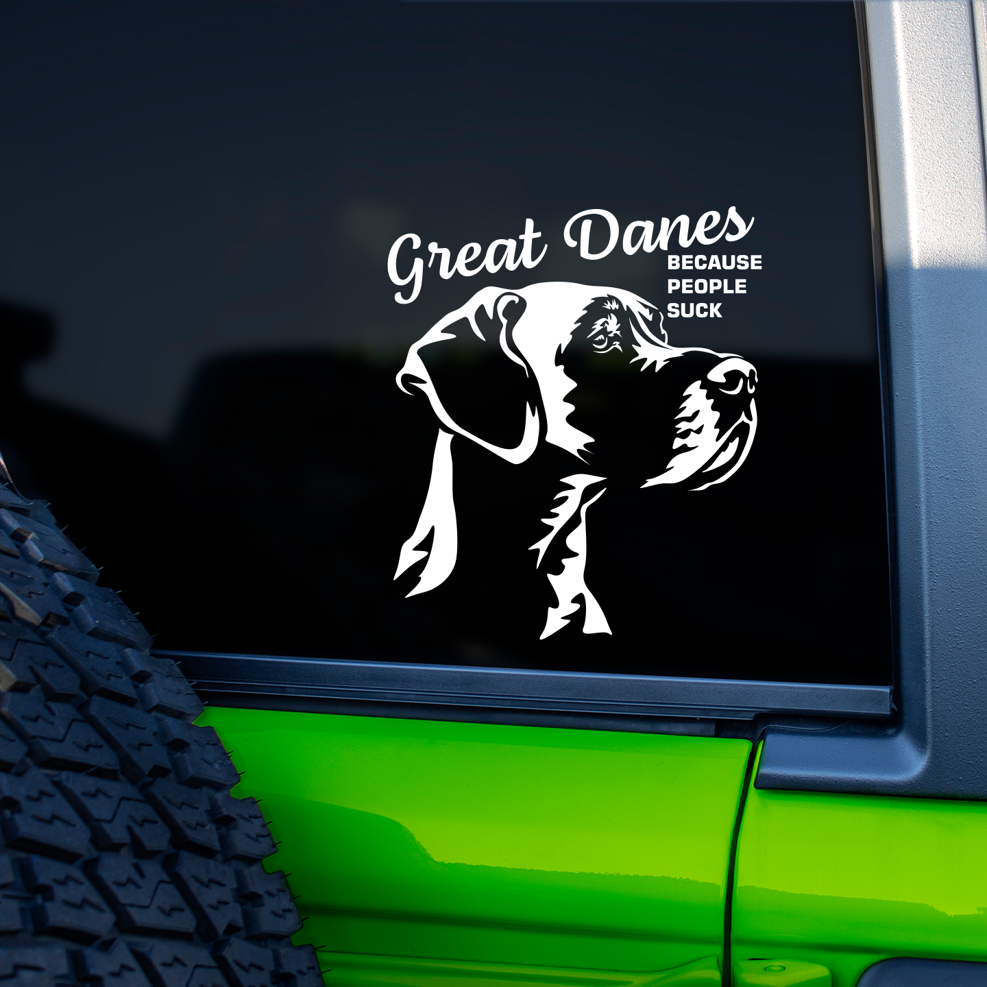 Great Danes Because People Suck Sticker