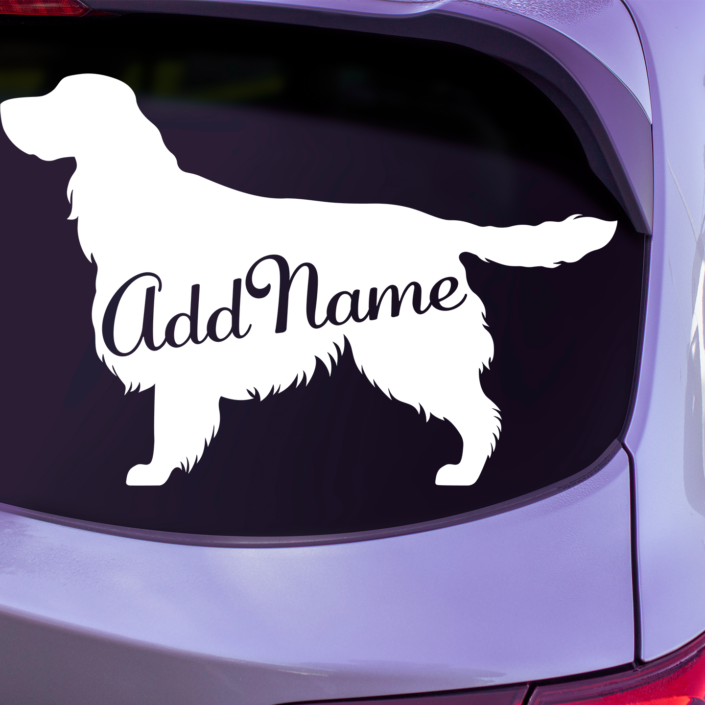 Springer Spaniel Silhouette With Name Sticker