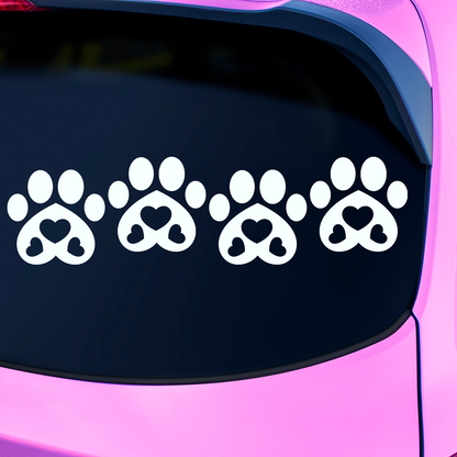 Paw Print Heart Stickers