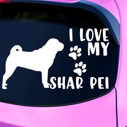 I Love My Shar Pei Sticker