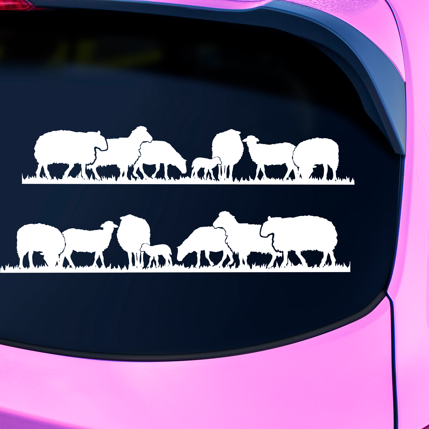 Sheep In Paddock Silhouette Stickers