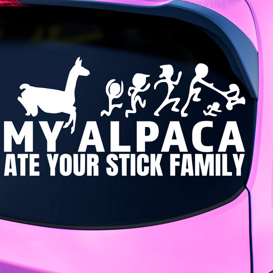My Alpaca Ate Your Stick Family Sticker