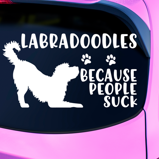 Labradoodles Because People Suck Sticker