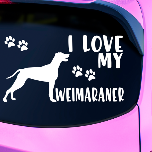 I Love My Weimaraner Sticker