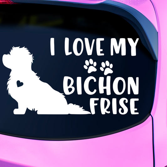 I Love My Bichon Frise Sticker
