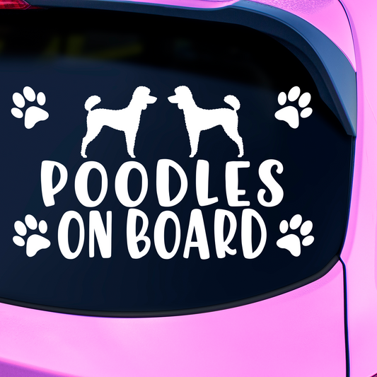 Poodles On Board Sticker
