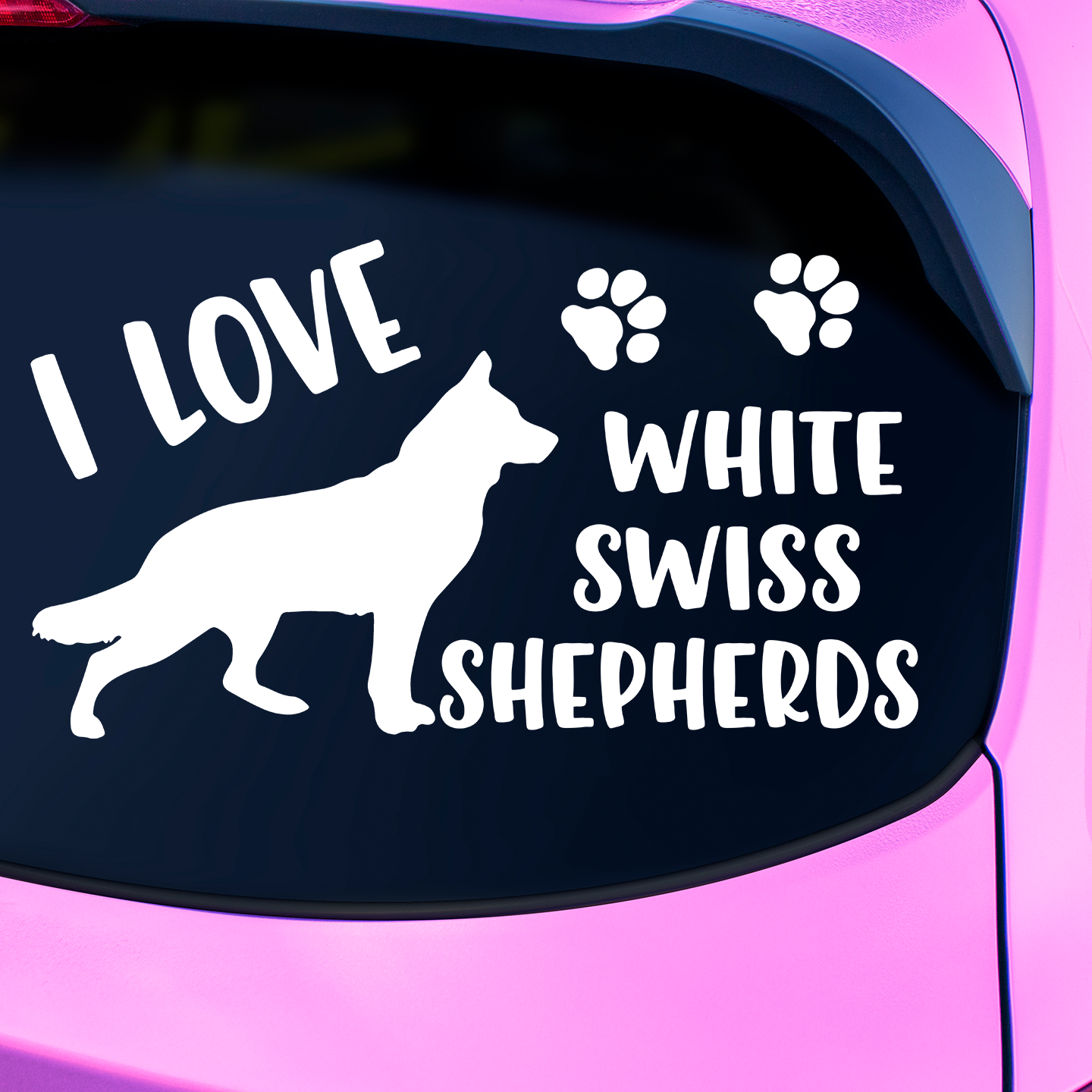 I Love White Swiss Shepherds Sticker