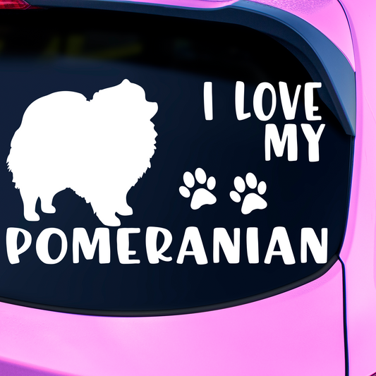 I Love My Pomeranian Sticker
