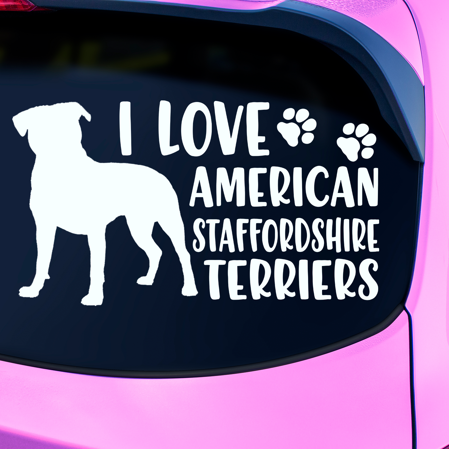 I Love American Staffordshires Sticker