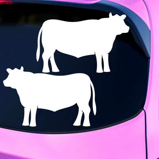 Black Angus Cow Silhouette Stickers