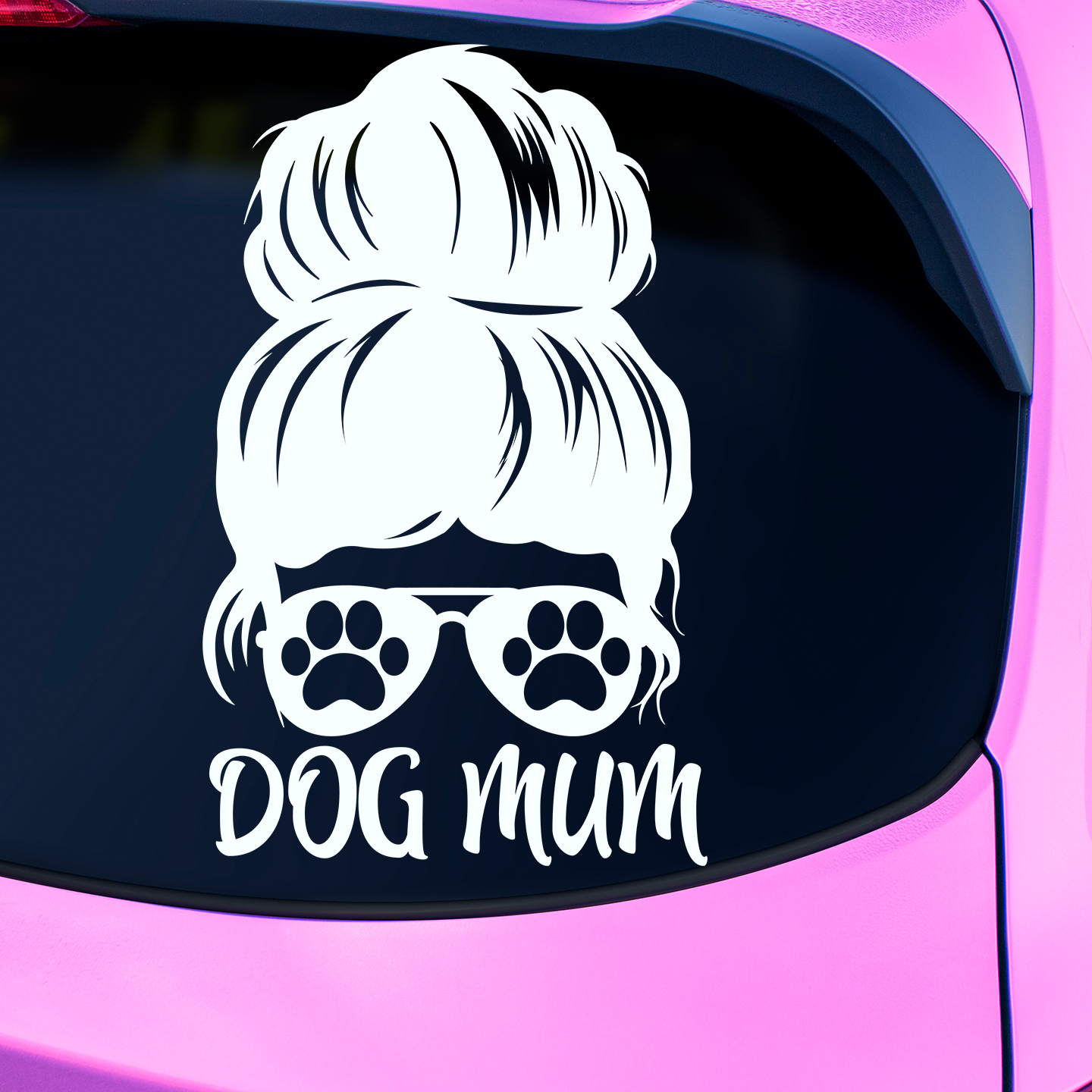 Dog Mum Messy Bun Sticker