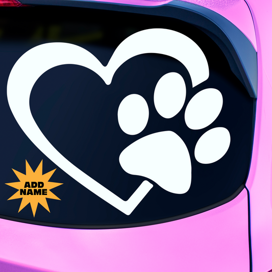 Paw Print Heart Sticker