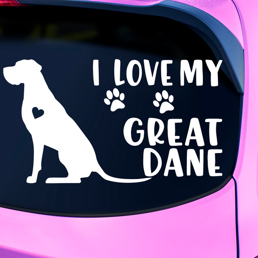 I Love My Great Dane Sticker