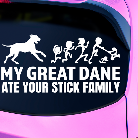 My Great Dane Ate Your Stick Family Sticker