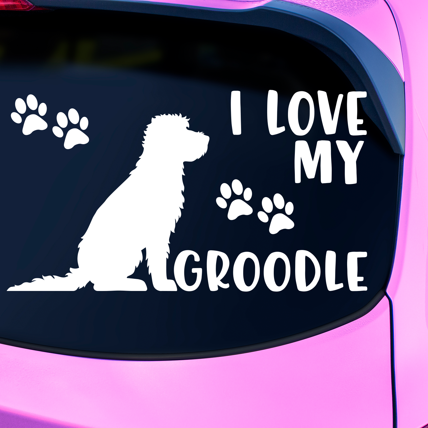 I Love My Groodle Sticker