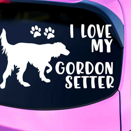 I Love My Gordon Setter Sticker