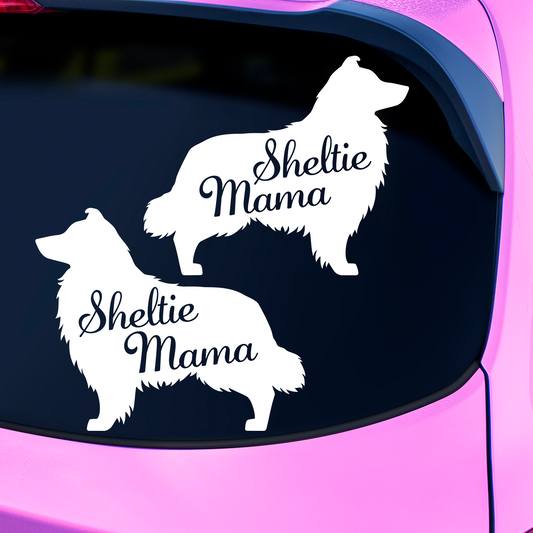 Sheltie Mama Silhouette Stickers