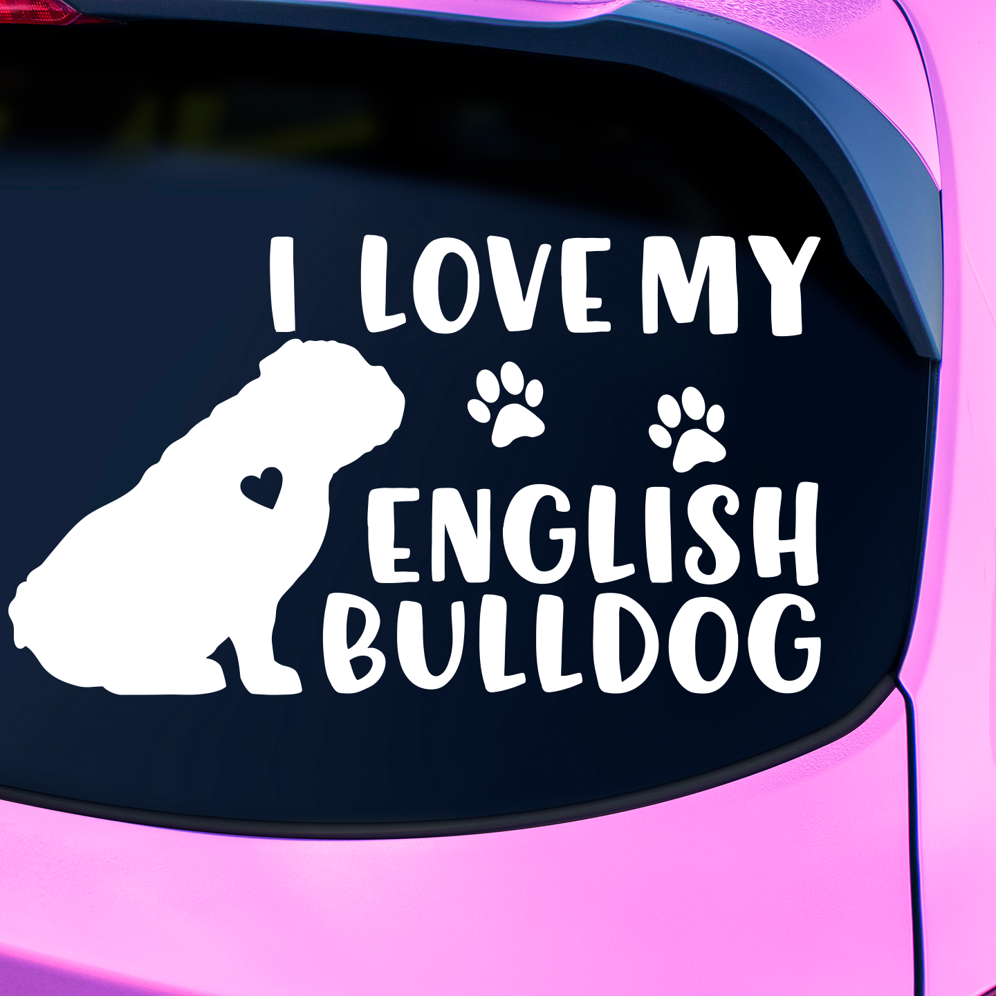 I Love My English Bulldog Sticker