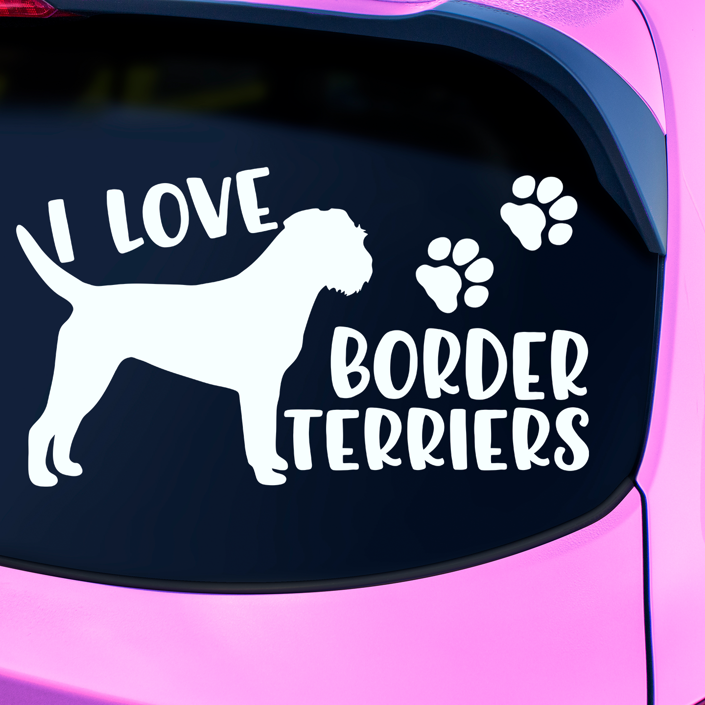 I Love Border Terriers Sticker