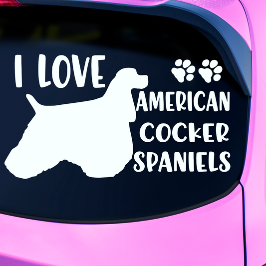 I Love American Cocker Spaniels Sticker