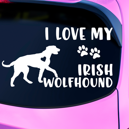 I Love My Irish Wolfhound Sticker