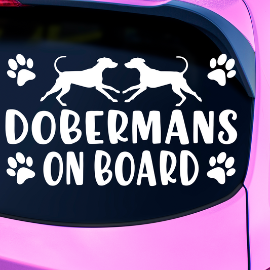 Dobermans On Board Sticker