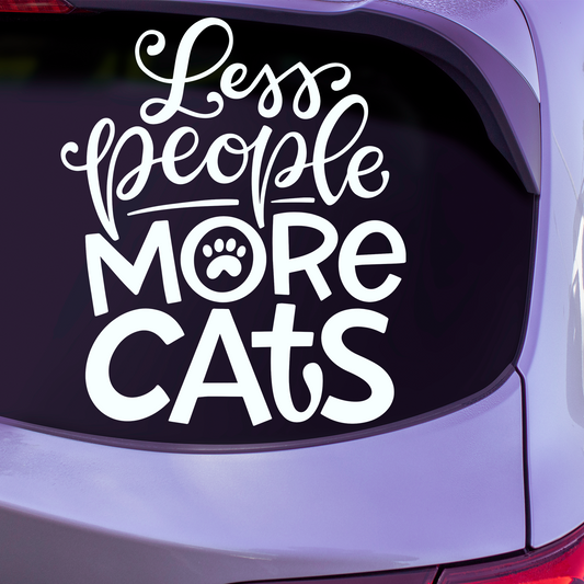 Less People More Cats Sticker