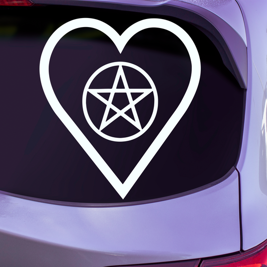 Pentagram Heart Sticker