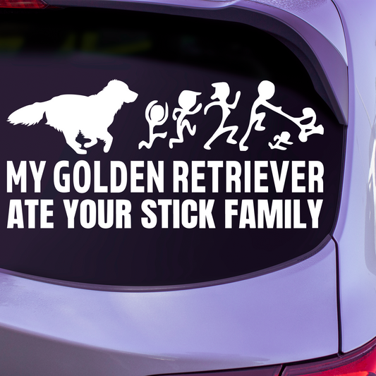 My Golden Retriever Ate Your Stick Family Sticker