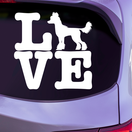 Chinese Crested Love Sticker