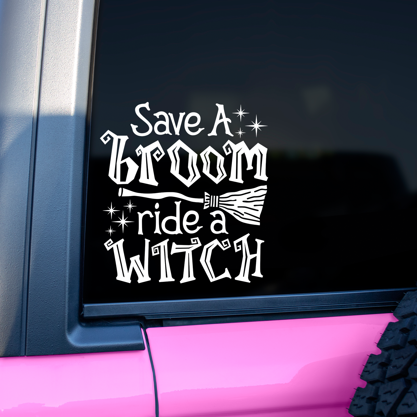 Save A Broom Ride A Witch Sticker