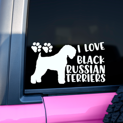 I Love Black Russian Terriers Sticker