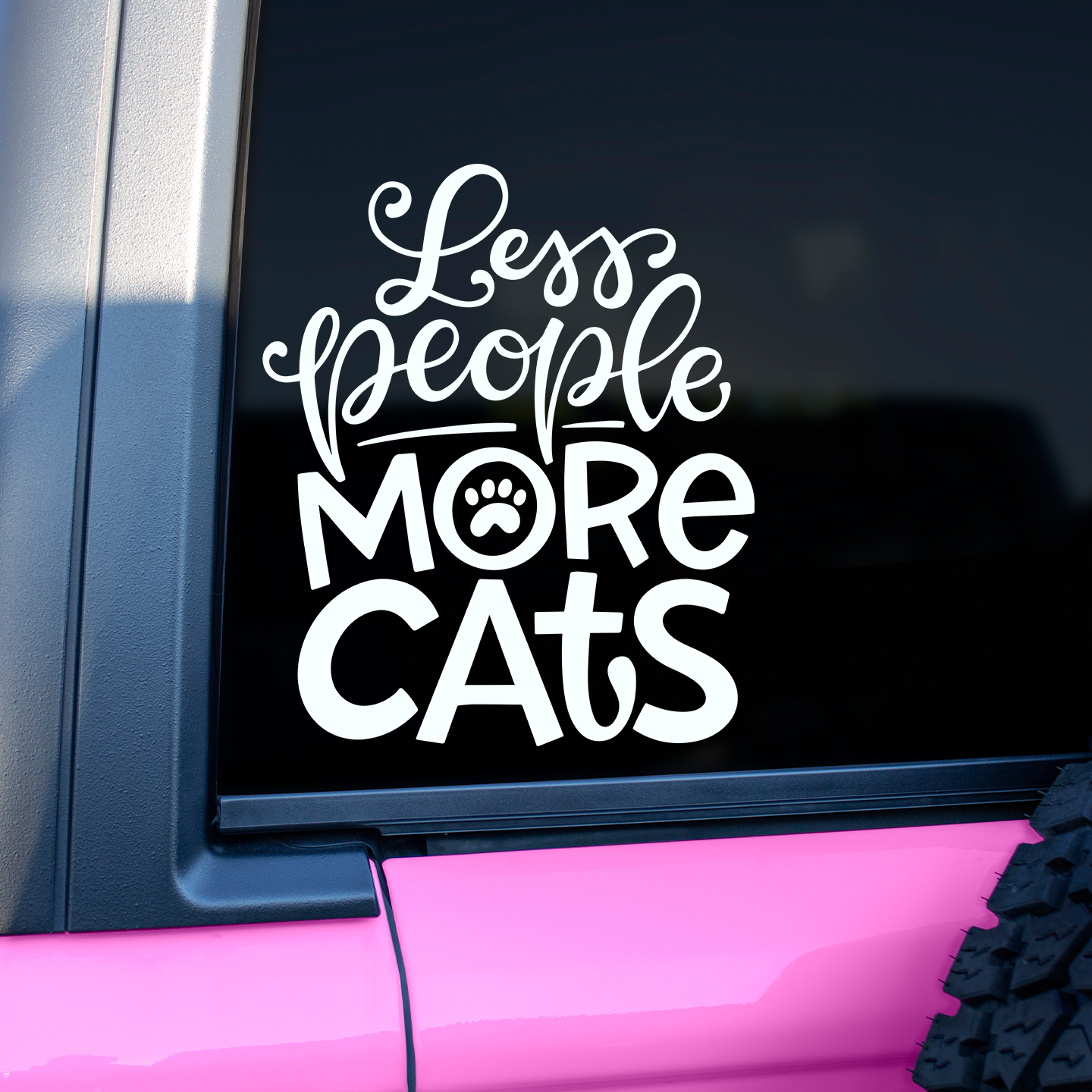 Less People More Cats Sticker