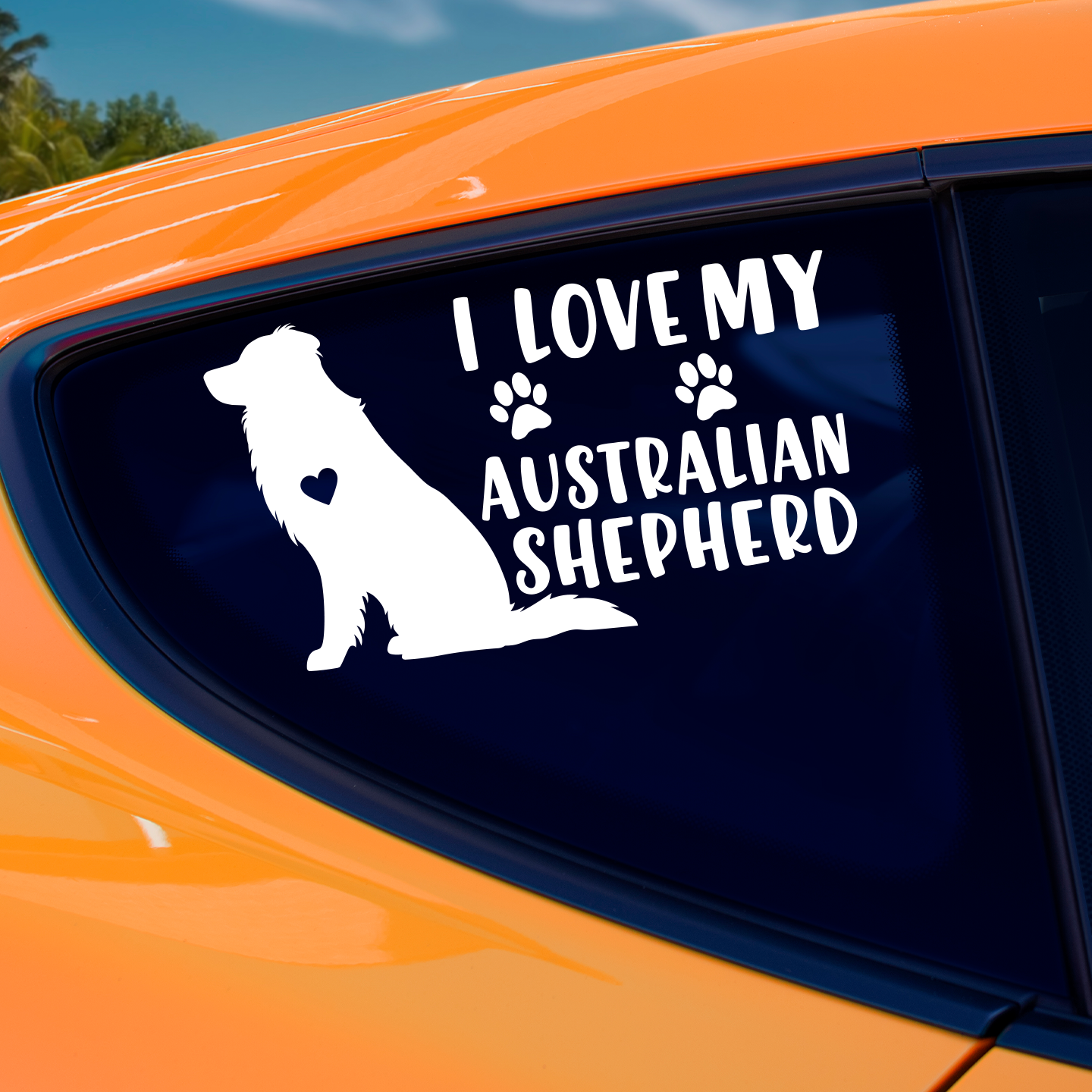 I Love My Australian Shepherd Sticker