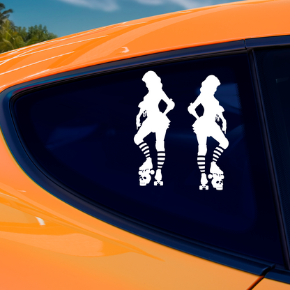 Roller Derby Girl Stickers