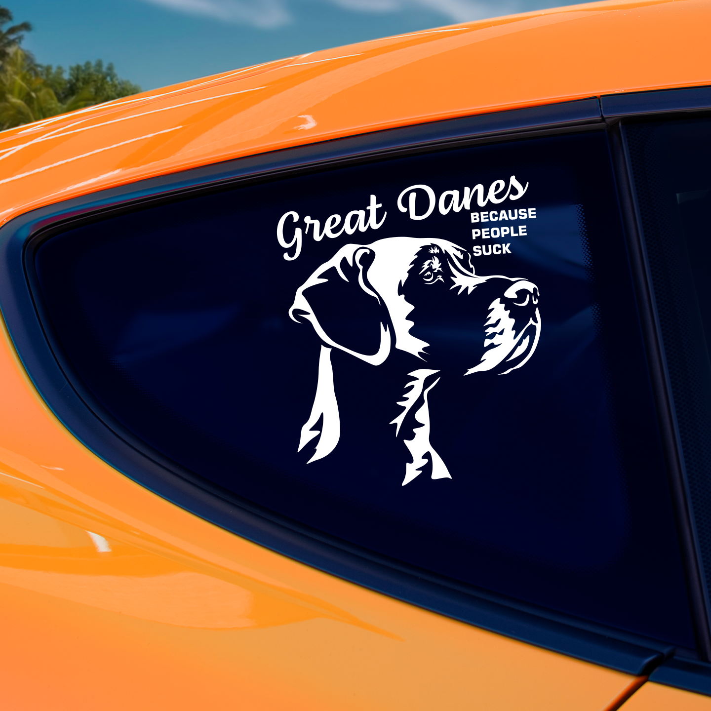 Great Danes Because People Suck Sticker