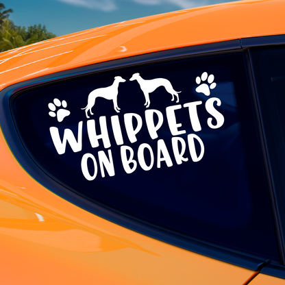 Whippets On Board Sticker