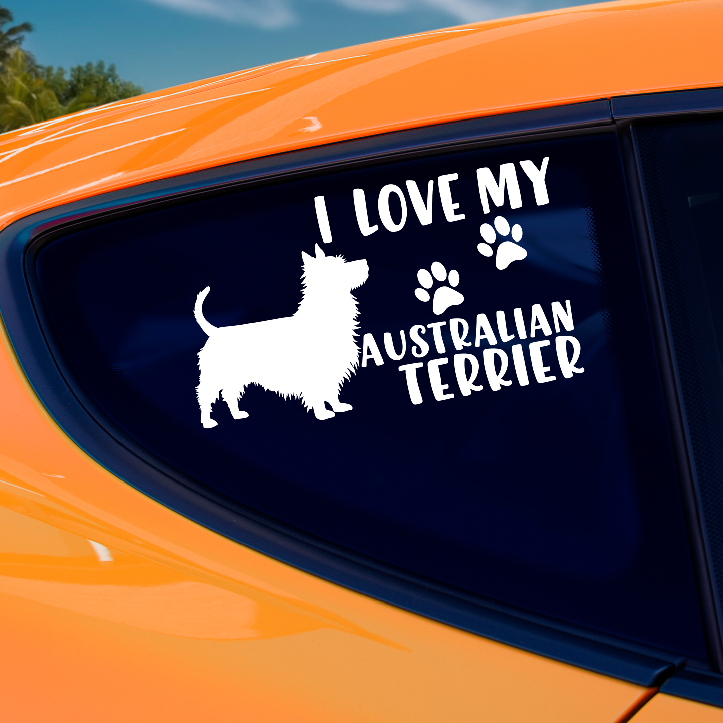 I Love My Australian Terrier Sticker