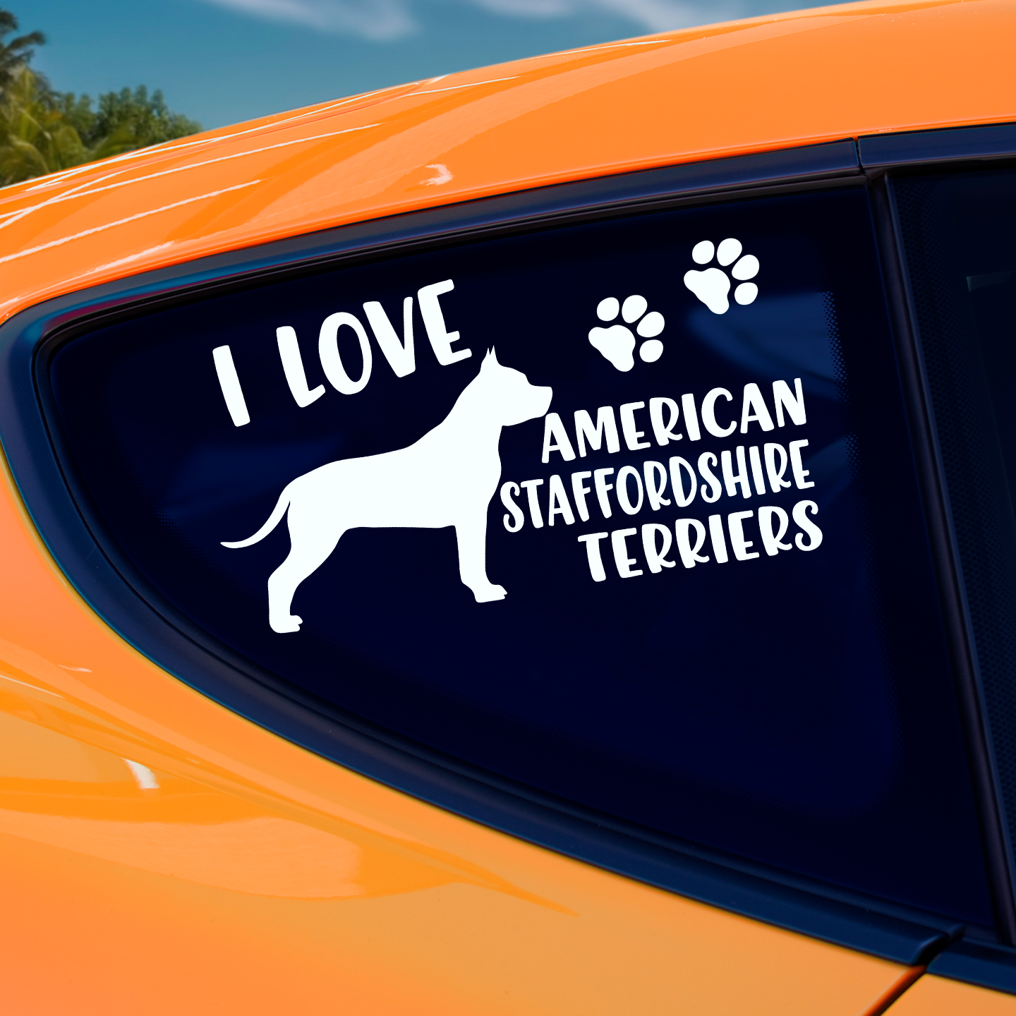 I Love American Staffordshires Sticker