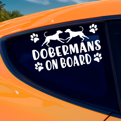 Dobermans On Board Sticker