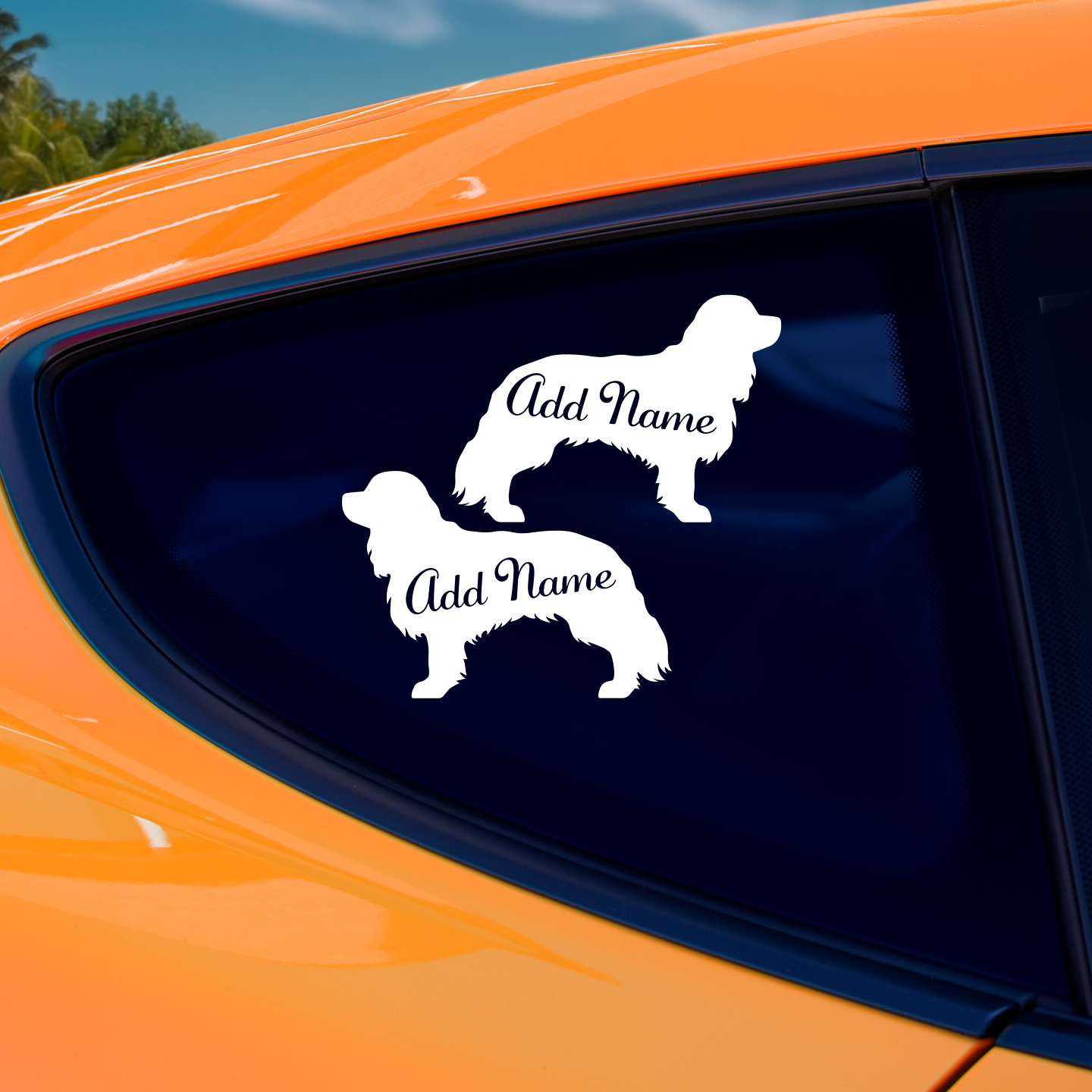 Cavalier Spaniel Silhouette With Names Stickers