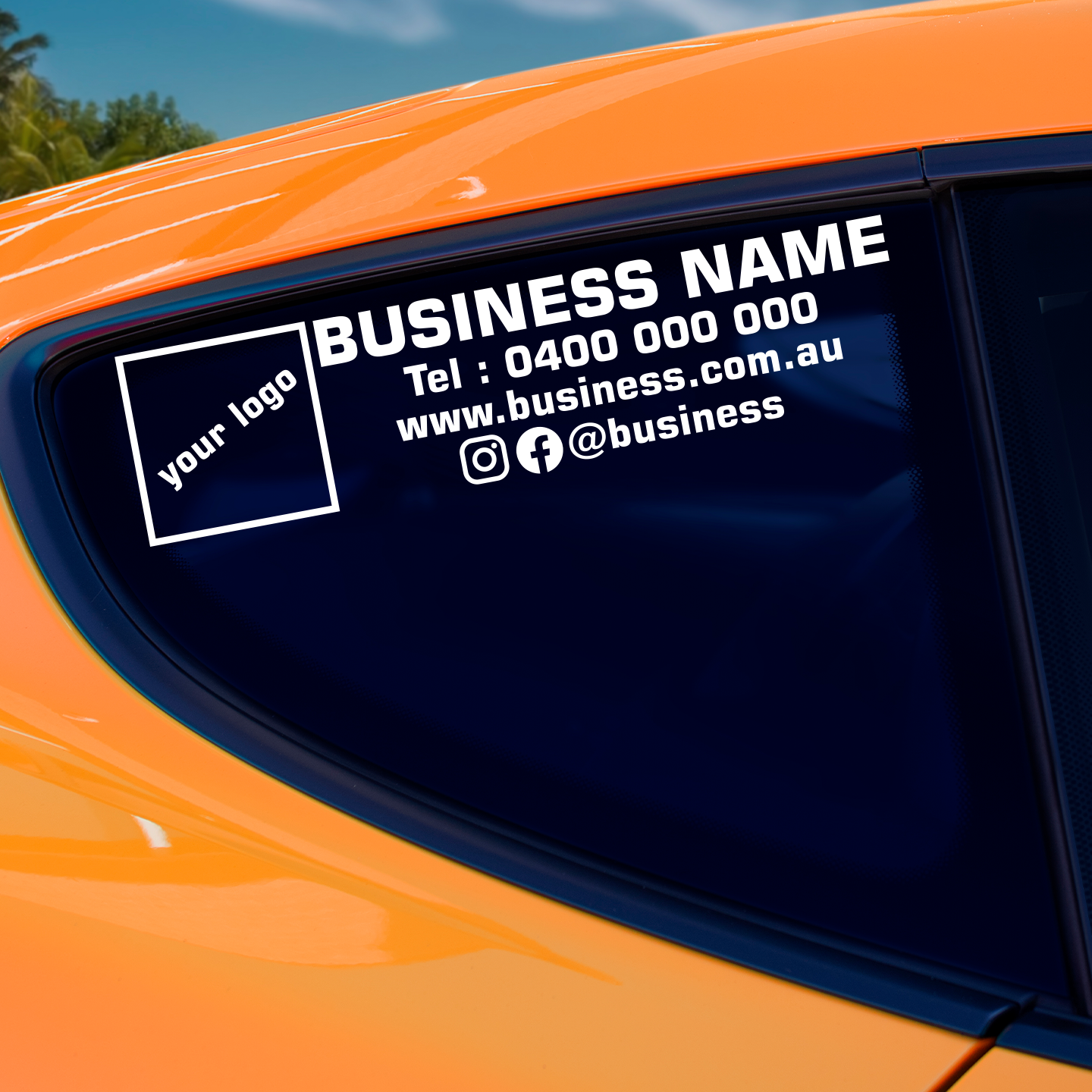 Business Signage Custom Logo Text Sticker