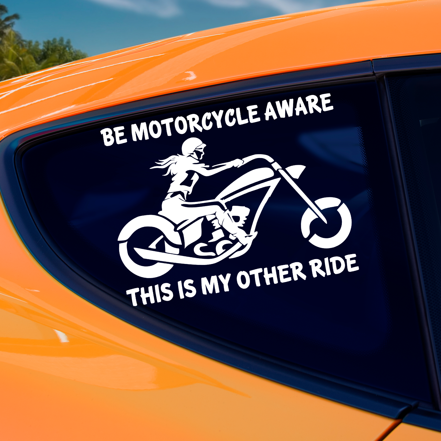 Motorcycle Aware Girl Rider Cruiser Sticker